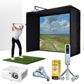 Rapsodo MLM2PRO with  ESSENTIALS Package | Golf Simulator Studio with Impact Screen, Enclosure, Hitting Mat, Projector & Alignment Stand